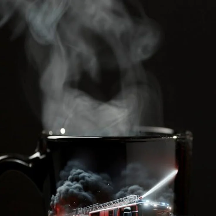 speecheese Tasse Feuerwehrfahrzeug im Einsatz Tasse in Schwarz – Bild 6