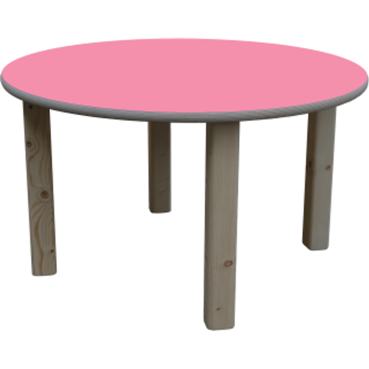 ELI Kindertisch - mit Bunter Tischplatte - Ø 80cm - Rosa