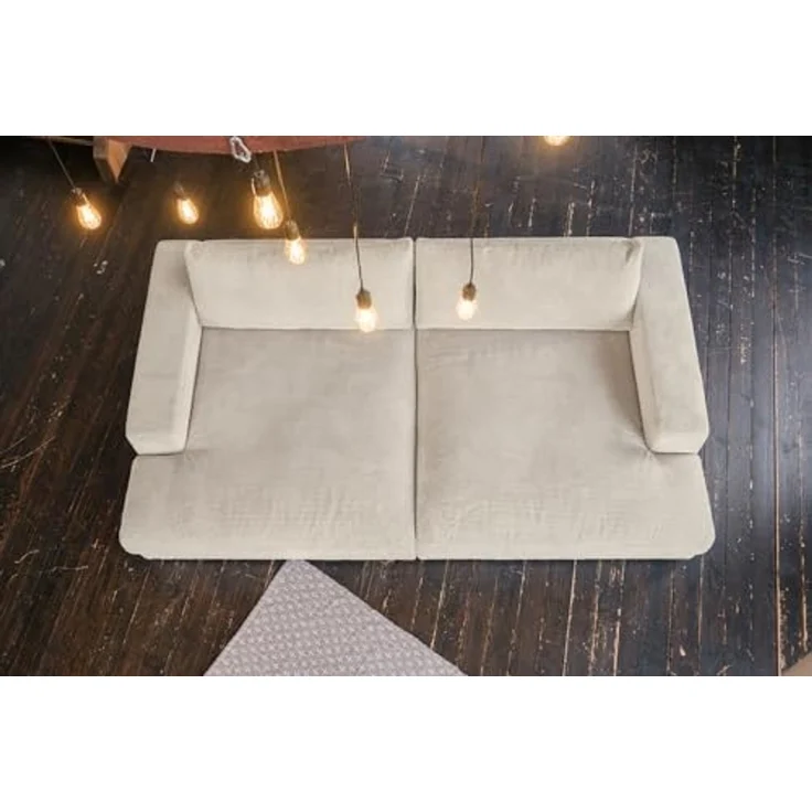 KAWOLA Big-Sofa MADELINE, Couch mit Hocker und 4 Zierkissen Cord verschiedene Farben 290x170 cm – Bild 4