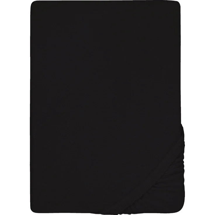biberna Frottee-Stretch-Spannbetttuch 0012344, schwarz, 1x 90x190 cm - 100x200 cm – Bild 5