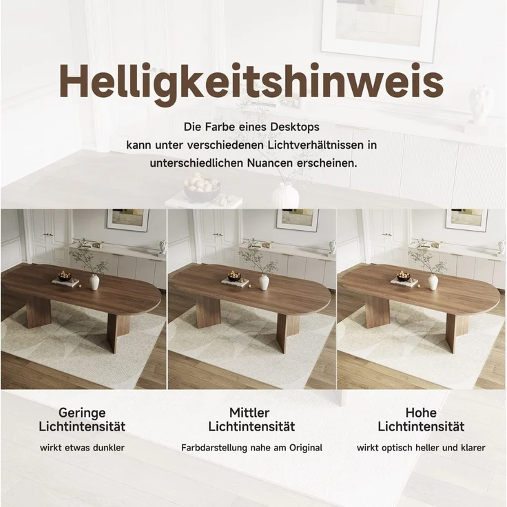 Ausziehbarer Esstisch 140/180x90 cm – Walnuss, MDF, abgerundete Ecken – Bild 7