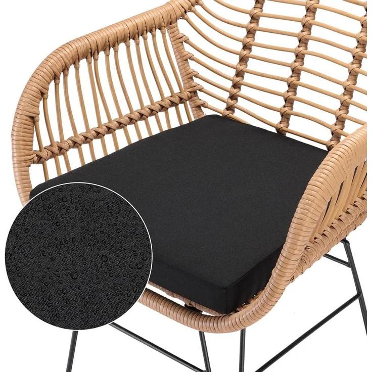 Casaria 'BALI ' Balkonset, 3-tlg, Wetterfest, Polyrattan, pulverbeschichteter Stahl, Rattan Look – Bild 4