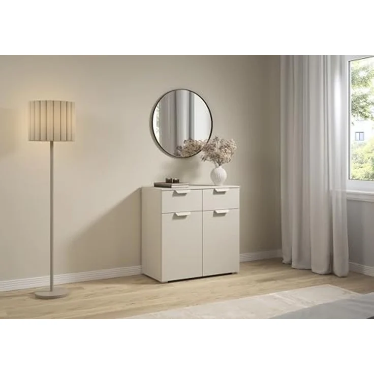 rauch Aditio Box, Kommode, 2-türig, 2 Schubladen, mit Softclose-Funktion, Farbe Beige, BxHxT 80x81x42cm – Bild 2