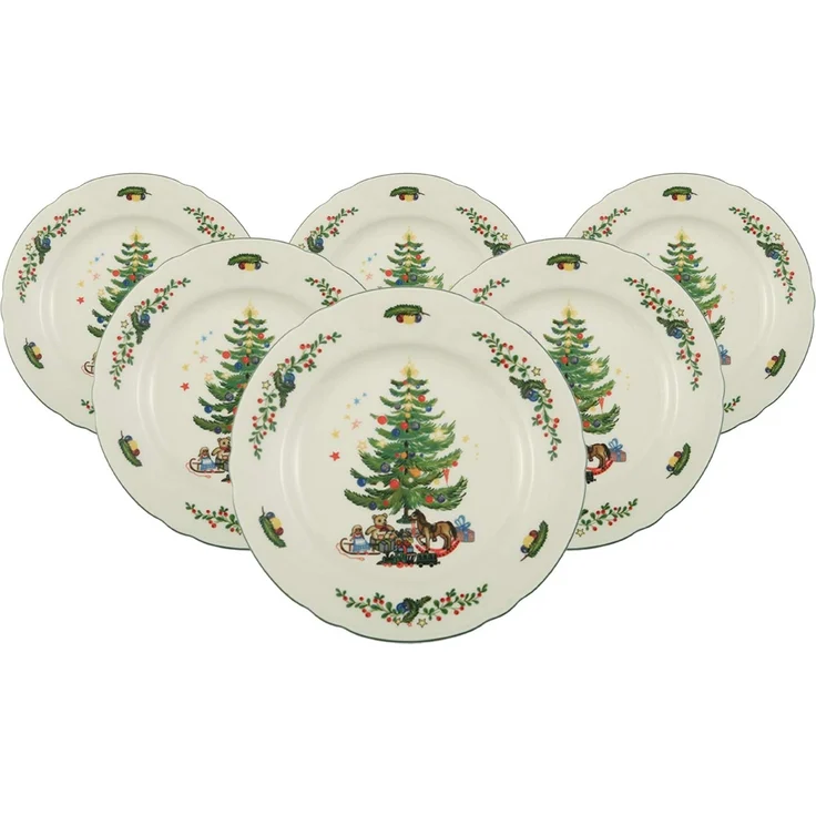 Seltmann Weiden Marieluise Weihnachten Brotteller ø 17,1 cm 6er Set – Bild 1