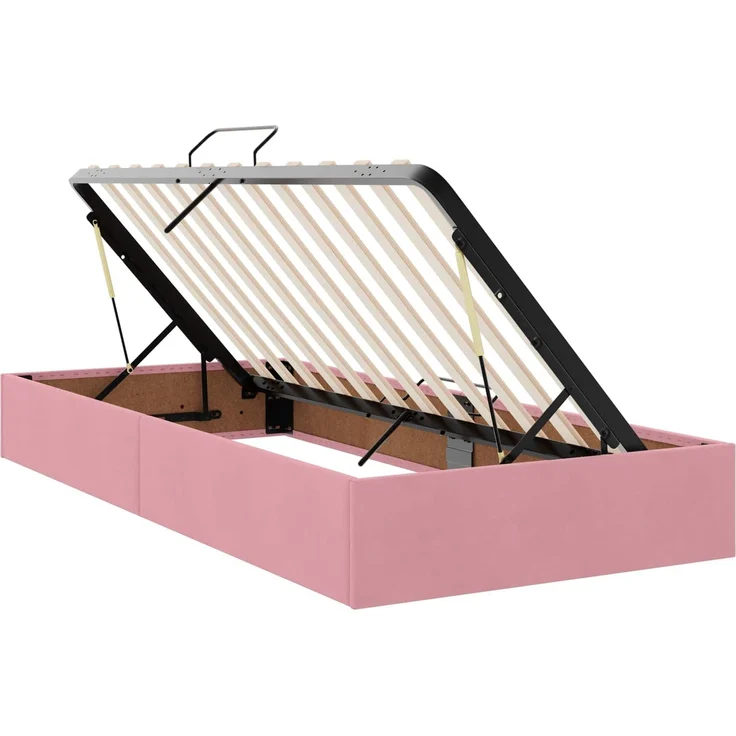 vidaXL Aufbewahrungsbett mit Kopfteil Rosa 200 x 200 cm Samt 3459824 – Bild 5
