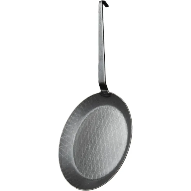 Robuste Turk schmiedeiserne Bratpfanne mit hohem Rand Schmiedeeiserne Pfanne mit Hakenstil, hoher Rand, 28 cm