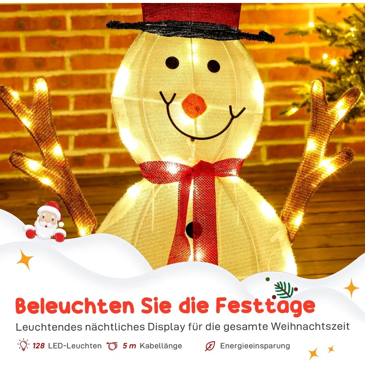 Outsunny Weihnachtsbeleuchtung, Polyester, Stahl, Mehrfarbig, 64L x 30B x 91,5H cm – Bild 5