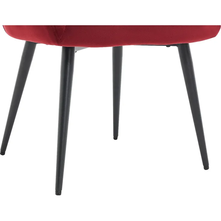 Vente-unique - PEGA Stuhl SamtStoff Rot - B 62 cm x H 78 cm x L 58,5 cm – Bild 6