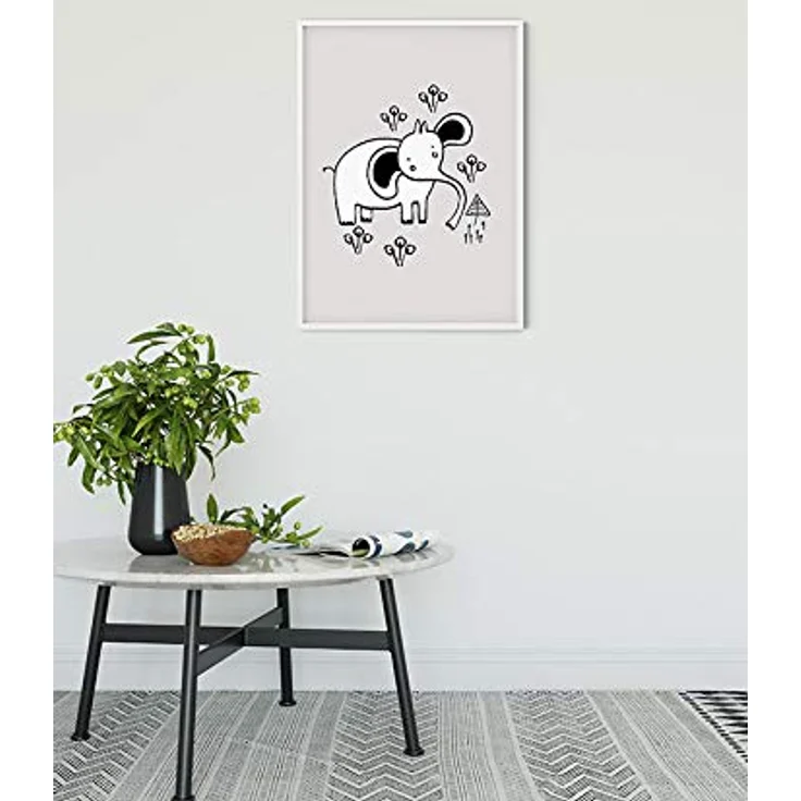 Komar Scribble Elephant Wandbild, Poster auf deutschem Premium-Poster Fotopapier, 50 x 70 cm, ohne Rahmen, für Wohnzimmer und Schlafzimmer, lichtbeständig und wasserfest, P104D – Bild 2