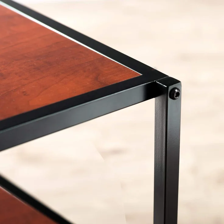 ZINUS Garrison 102 cm breites Medienmöbel mit schwarzem Metallgestell | TV-Möbel mit Regalboden | Einfache Montage, rote Mahagoni-Maserung – Bild 6