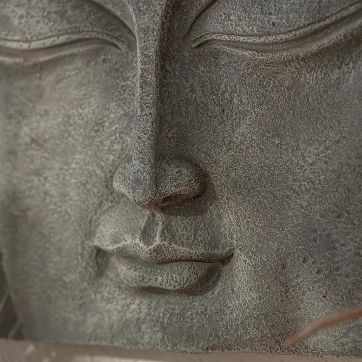 K&L Wall Art Wanddekoobjekt Buddha Wandskulptur Steinoptik asiatische Feng Shui Deko 3D Wandfigur (Buddha Wandbild), mit Seilaufhängung – Bild 5