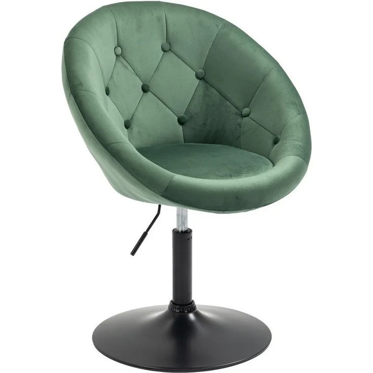 SVITA Havanna Cockatail-Sessel Lounge Clubsessel Drehsessel Samt-Optik glänzend Retro Barhocker Dunkelgrün