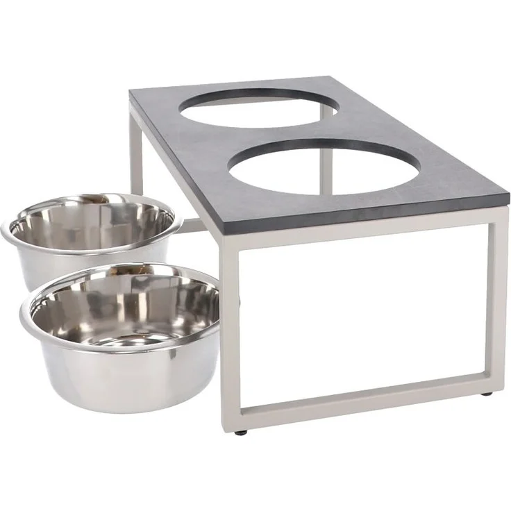 Hundenapf Futternapf DIMO Metall Taupe HPL-Platte Zementoptik von Jan Kurtz – Bild 3