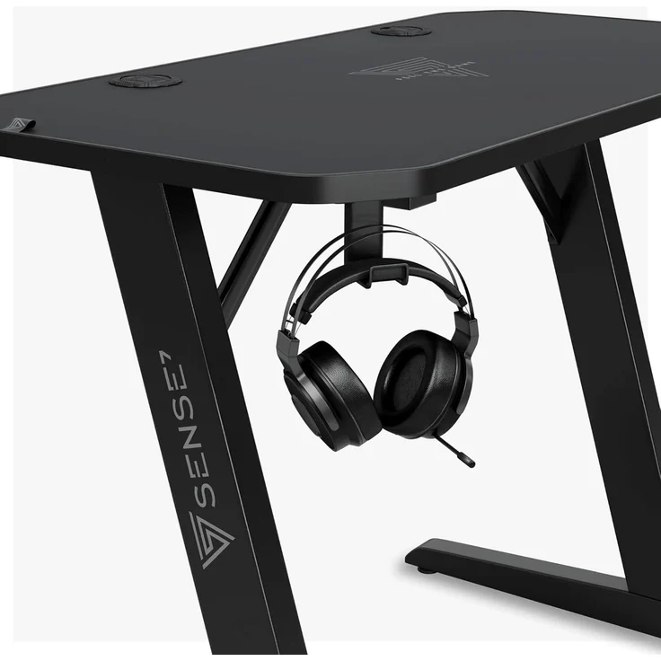 SENSE7 Schreibtisch Nomad Classic, Gaming Tisch 100x50, PC Tisch mit Kopfhörerhaken, Getränkehalter, Controller Halter, Gaming Computertisch mit Kohlefaseroberfläche, Ergonomischer Gaming Desk – Bild 9