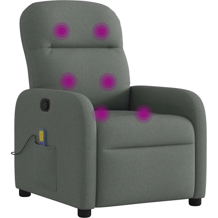 vidaXL Massage-Relaxsessel, Stoff, Dunkelgrau 4015533 – Bild 6