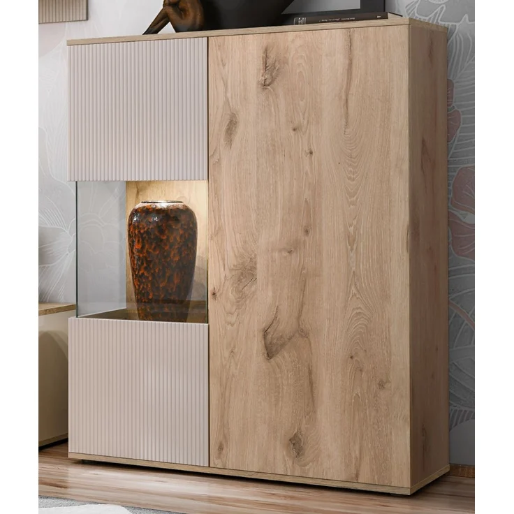 Highboard Cathlyn in Viking Eiche und Kaschmir 90 x 120 cm – Bild 1