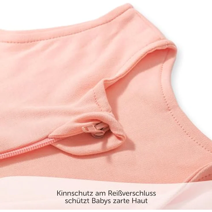 Makian Baumwoll-Schlafsack Interlock, apricot, Gr. 90 cm, hautsympathisch, Oeko-Tex Standard 100, maschinenwaschbar – Bild 4