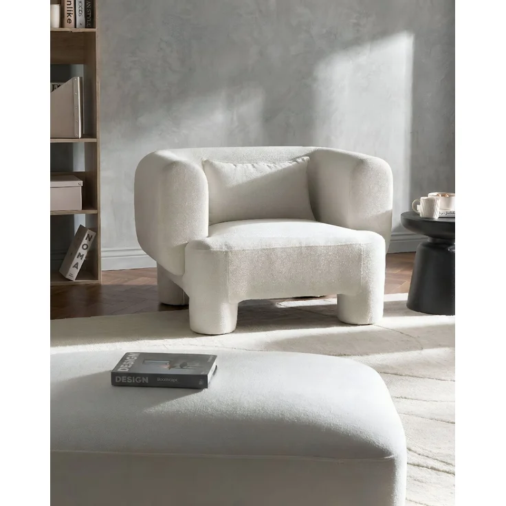 Sessel Stoff weiß HOGBO – Bild 3