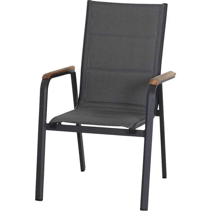 Siena Garden Tesoro Stapelsessel - Teak & Aluminiumgestell, matt anthrazit (N40078) – Bild 1