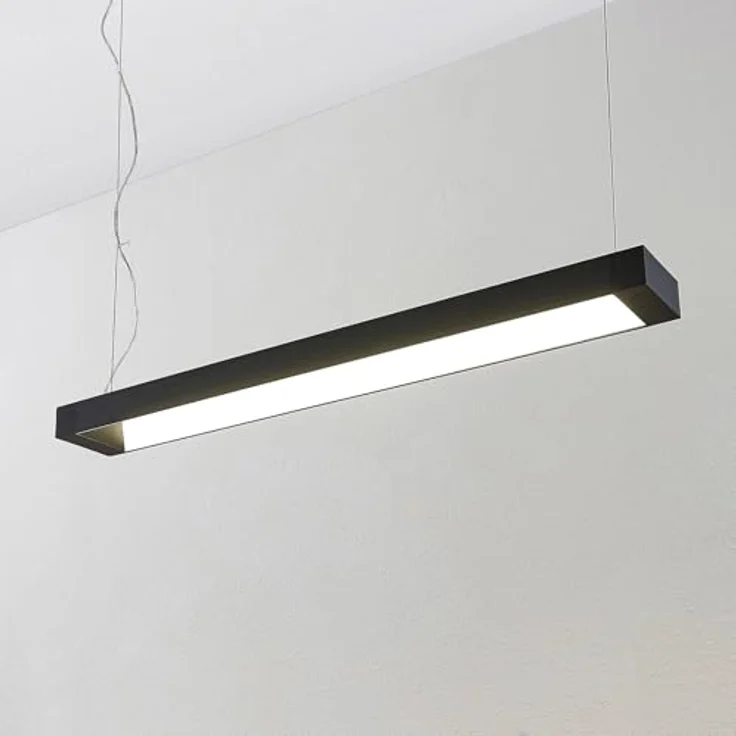 Arcchio LED Pendelleuchte Büro, 92 cm, schwarz, 16W, 2200lm, 4000K, blendfreies Licht für Schreibtisch und Arbeitsplatz – Bild 3