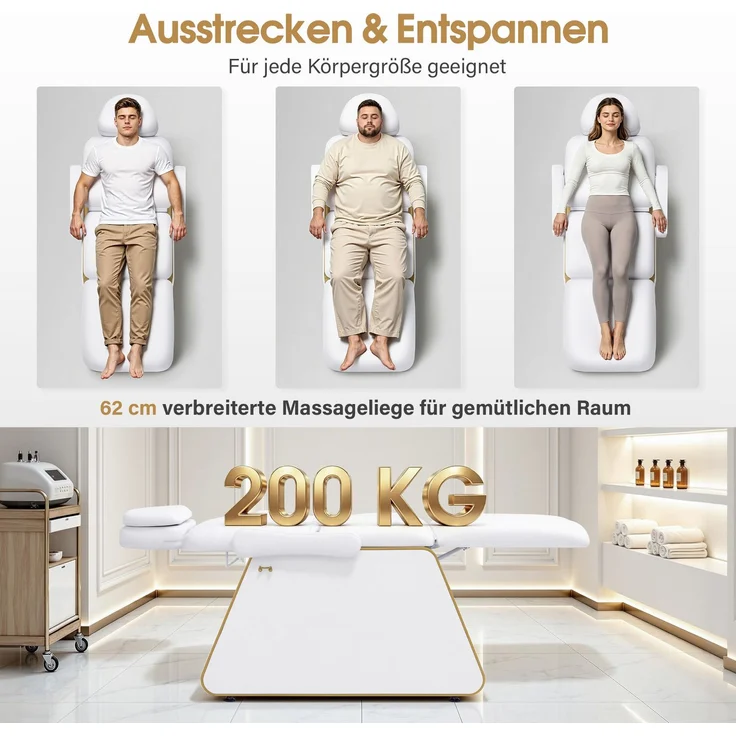 BarberPub Kosmetikliege Elektrisch mit 2 Motoren, Kopfstütze 16 cm ausziehbar, 180° Drehbare Armlehnen, Massageliege 80cm breit, Tattoo Liege für SPA Salon 0739 – Bild 5