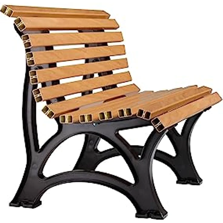 PROREGAL Gartenbank Jamaika, 2-Sitzer in Holzoptik, witterungsbeständig, UV-beständiger Kunststoff, ergonomische Rücklehne, HxBxT 80 x 120 x 64 cm – Bild 5