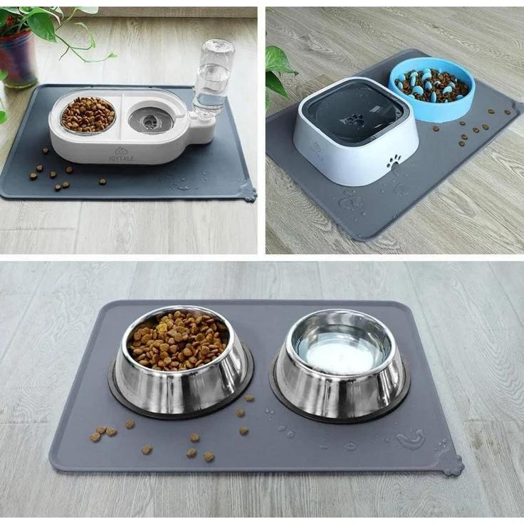 Futtermatte Silikon rutschfest wasserdicht Hunde Grau 53L x 37B cm – Bild 3