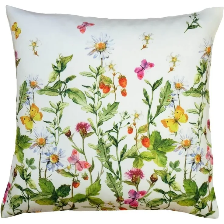 matches21 HOME & HOBBY Kissenbezüge Kissen-Bezug Blumenwiese bunt 40x40 cm, (1 Stück), Wohnzimmer Kissen-Hülle als Deko-Kissen Zier-Kissen Sofa-Kissen