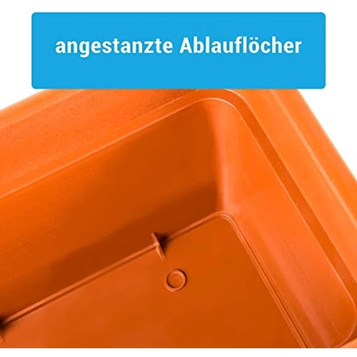 Centi Pflanzkübel Blumenkasten mit Untersetzer terracotta 60cm (4er-Set) – Bild 4