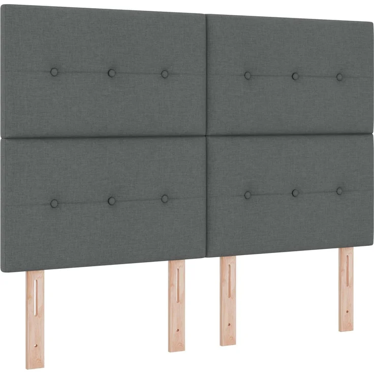 vidaXL Boxspringbett mit Matratze Dunkelgrau 160 x 200 cm Stoff 3454432 – Bild 4