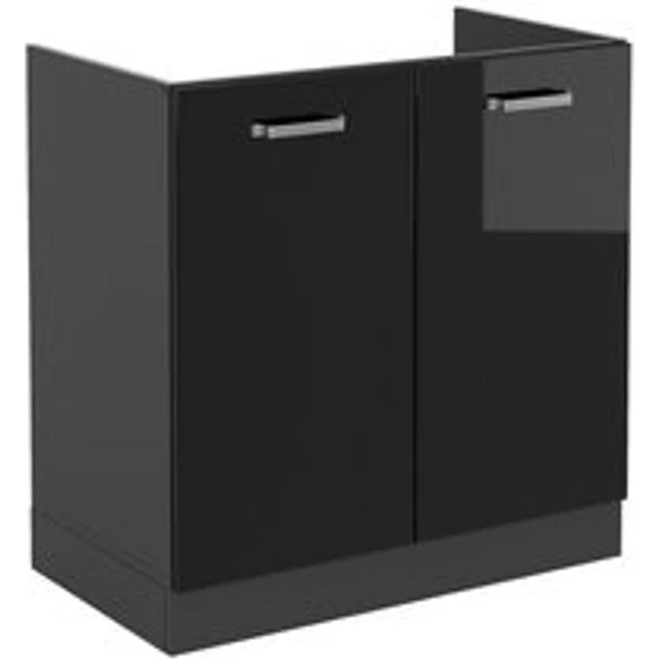 Spülenunterschrank R-Line Schwarz Hochglanz 80 cm ohne Arbeitsplatte Vicco – Bild 6