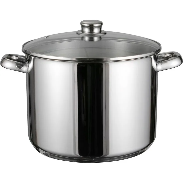 Haushalt International Kochtopf 10 Liter Universalkochtopf Edelstahl Großraumtopf, Edelstahl, induktionsfäihg