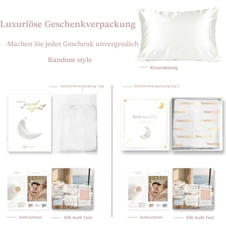 townssilk Beidseitig 100% 19momme Pure Maulbeerseide Kissenbezug für Haar und Haut Gesundheit, 1 Stück 50x60cm Größe Kissenbezug Seide,verstecktem Reißverschluss 600 Fadenzahl peacockblue – Bild 6