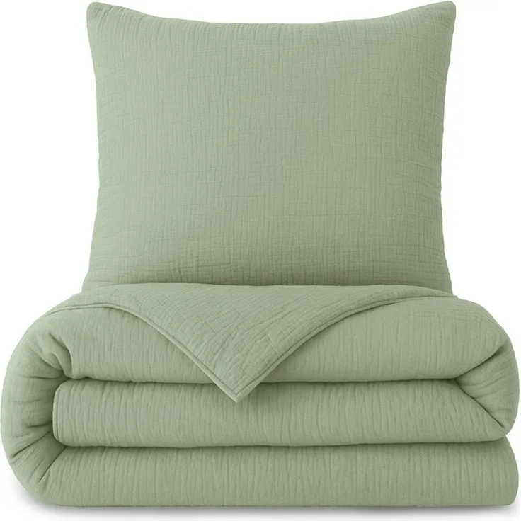 Laynenburg Bettwäsche Musselin aus 100% Baumwolle in 135x200 oder 155x220 cm, atmungsaktiv & bügelfrei – 2 lagig mit Reißverschluss & Haltebändern