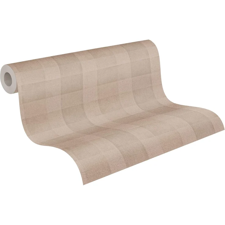A.S. Création Vliestapete Natural Living Karotapete, leicht strukturiert, gemustert, matt, neutral, (1 St), Tapete Kariert Vlies Vlies Wand Tapeten Wohnzimmer Schlafzimmer Küche – Bild 5