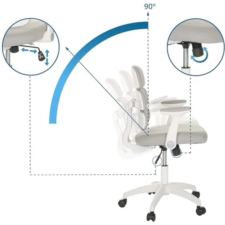 hjh OFFICE Kinderdrehstuhl Kid ERGOLINO W Kinderstuhl mit ergonomischer Rückenlehne, Grau, 736428 – Bild 5