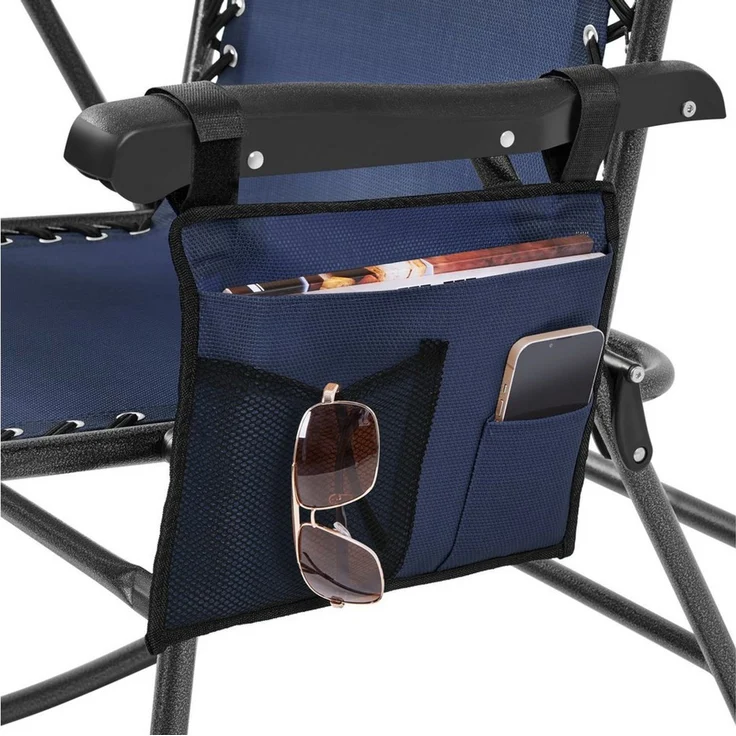 Yaheetech Schaukelstuhl Klappbarer Gartenstuhl mit Abnehmbarem Kopfkissen, Faltbarer Stuhl bis 120 kg Belastbar für Außenbereich – Bild 3