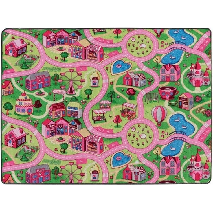 Primaflor-Ideen in Textil Kinderteppich SWEET CITY, Made in Belgium, rechteckig, Höhe: 5 mm, Straßen-Spiel-Teppich, Straßenbreite ca. 9 cm, Kinderzimmer – Bild 3