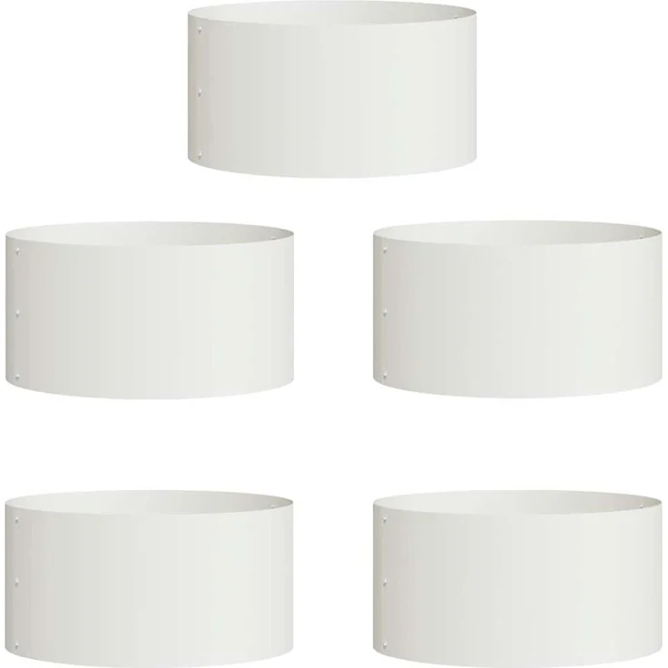 vidaXL Pflanzenring 5 pcs Weiß 40 x 40 x 20 cm Kaltgewalzter Stahl 873609 – Bild 1