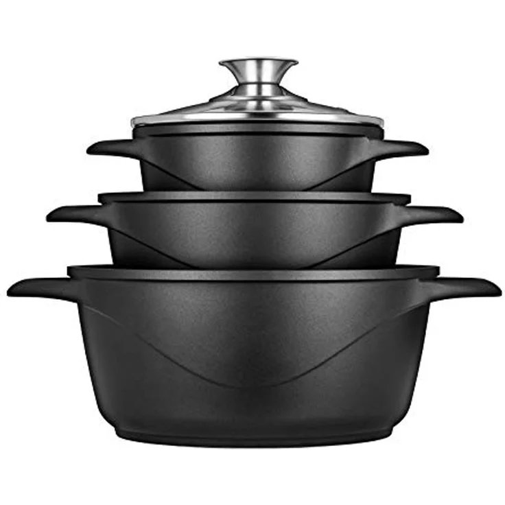Smile MGK-18 Schwarz Aluminium Keramik Gas Halogen Induktion Versiegelte Platte Schwarz Glas 3 Stück(e) – Bild 1