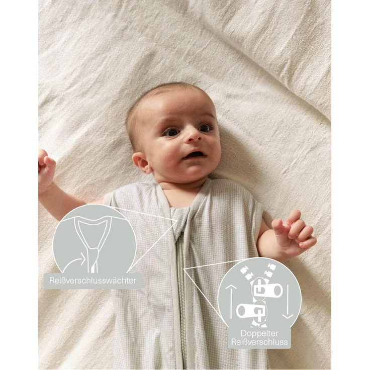 molis&co. Baby-Schlafsack. 0.5 TOG. Größe: 70 cm (0-6 Monate). Ideal für den Sommer. Zinnia. 100% Baumwolle (Oeko-TEX 100). – Bild 2
