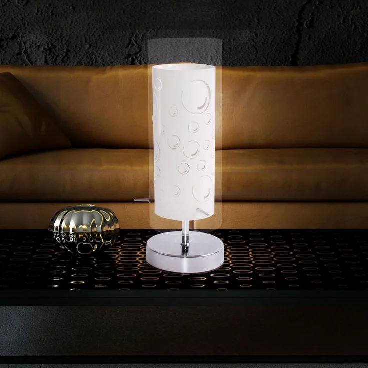 RGB LED Tischleuchte, Glas, Motiv Luftblasen, H 34 cm – Bild 3