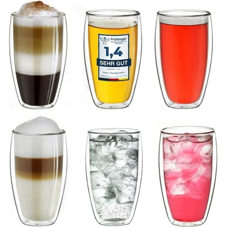Creano Teeglas Thermoglas “SH” 6er-Set 400ml, Borosilikatglas, 6 Gläser