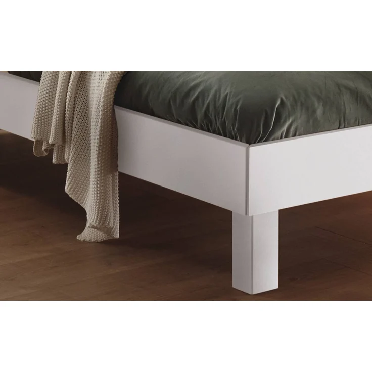 Hasena Bett Rapallo Trento Weiß, puristisch ohne Kopfteil 120x210 cm, Komforthöhe 25 cm MDF weiss deckend – Bild 4