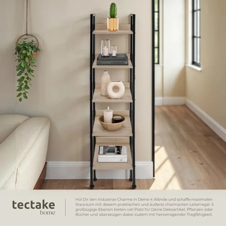 tectake Leiterregal Folkestone, Einzelstück 1-tlg, Industrial Style – Bild 5