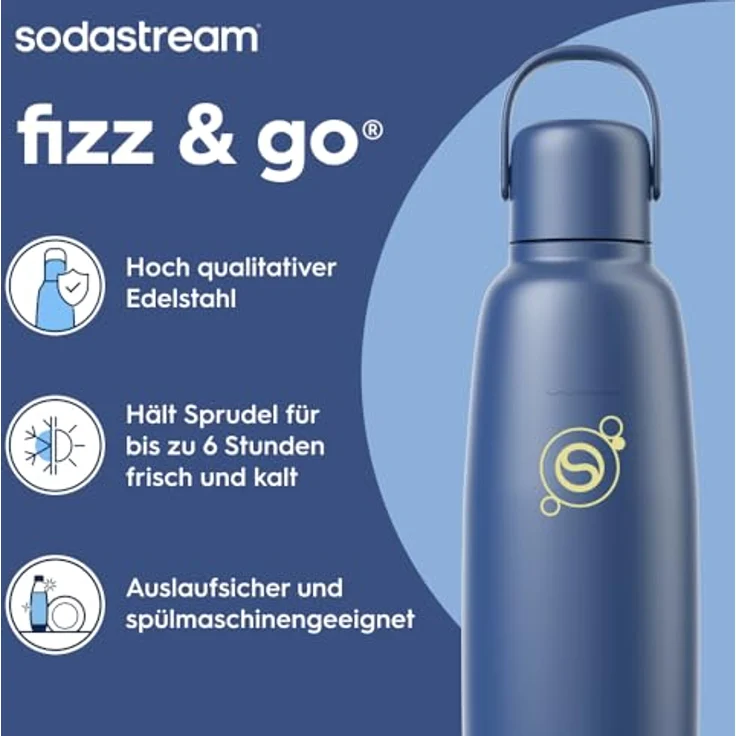 SodaStream Fizz&go COOL 0,9L Metallflasche Storm – Bild 3