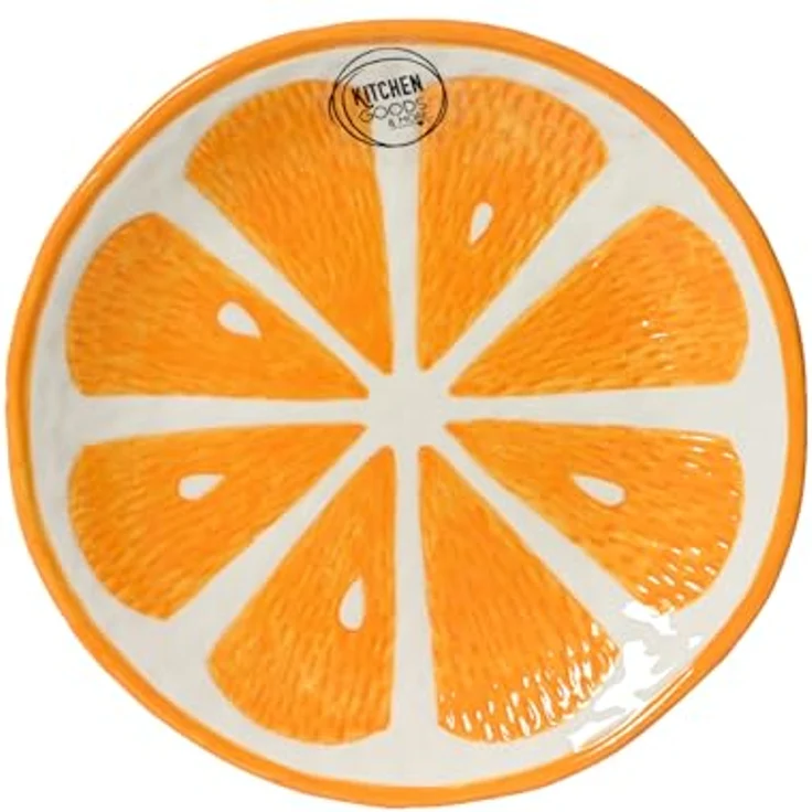 Decoris season decorations Frühstücksteller, Teller 16cm Keramik im Orangen Design Orange / Weiß – Bild 1
