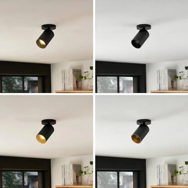 Arcchio Wandstrahler, Deckenstrahler aus schwarzem Aluminium, 350° drehbar, 90° schwenkbar, 1x GU10 ohne Leuchtmittel – Bild 4