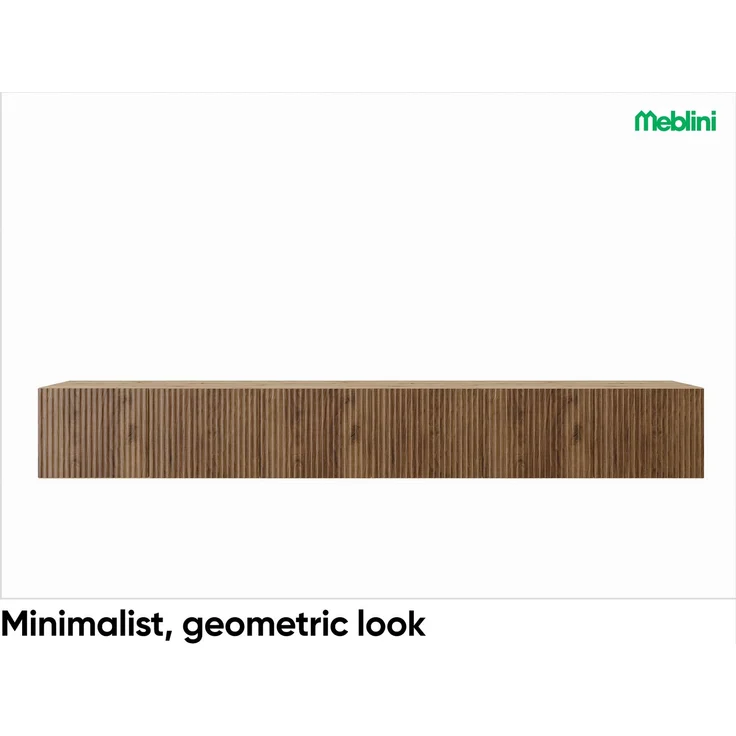 MEBLINI TV-Schrank 300cm Lang - Fernsehschrank - TV Lowboard Industrial - Unterschrank für Fernseher - TV-Unterschrank - TV-Schrank - Hängeschrank - NOEMI - 300x40x41cm - Artisan Eiche/Catania Eiche – Bild 4