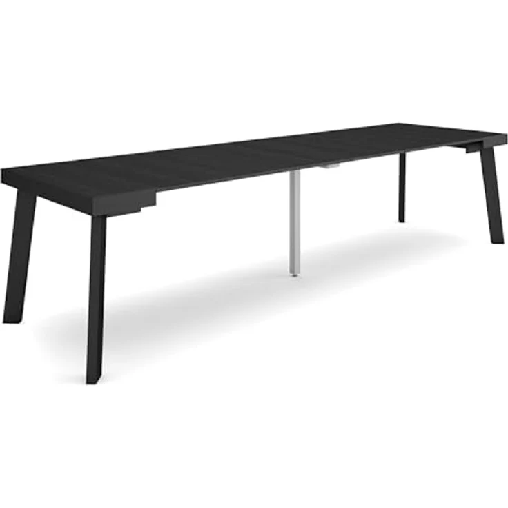 Skraut Home | Ausziehbarertisch | Multifunktionaler ausziehbarer | 300 | Für 14 Gäste | Hölzerne Beine | Moderner Stil | Schwarz – Bild 1